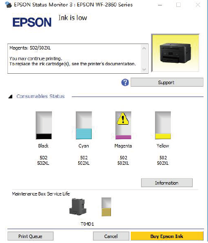 my epson ink cartridge is not recognized